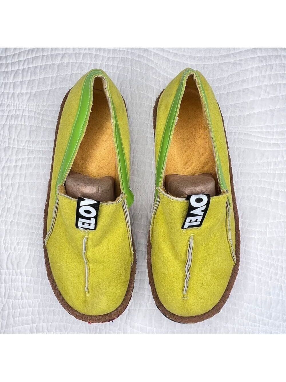 Ovelo Tezoo Rainbow Loafers Womens 8.5 Casual Bright Green Unisex Vegan Suede